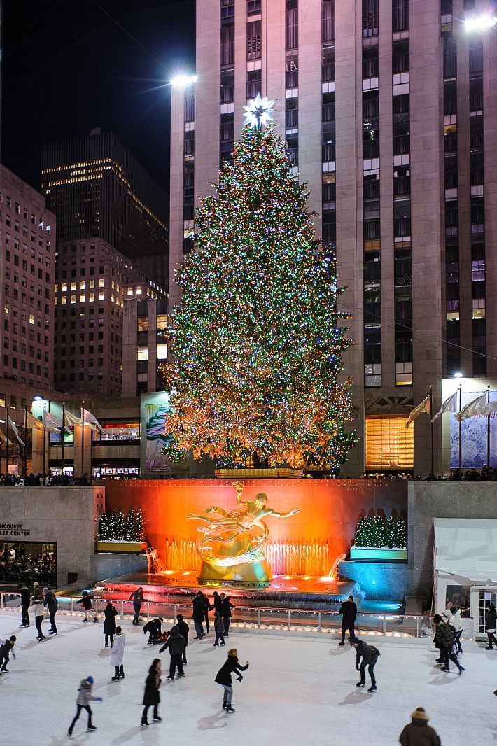 Ice skating at Rockfeller Center, New York, USA